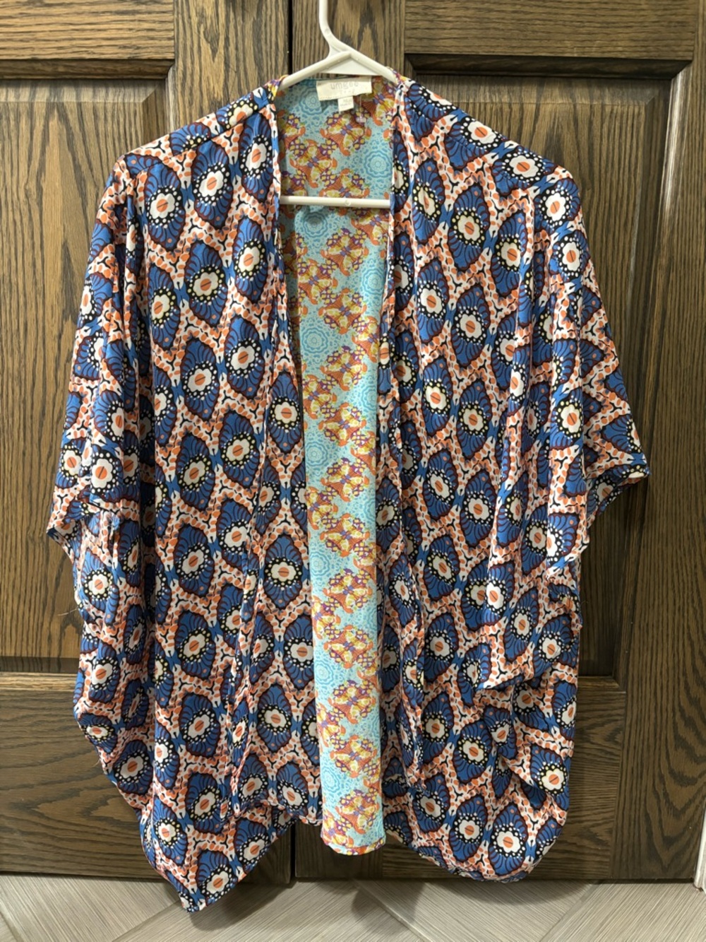 Umgee Multicolor Floral Kimono in Light Blue, Orange & Purple